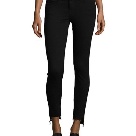 FRAME Le Skinny de Jeanne black jeans with raw jagged hems size 24 - Picture 4 of 11